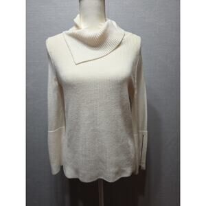 NWT Etcetera Wool Blend Sweater – Small – Winter White, Asymmetric Collar